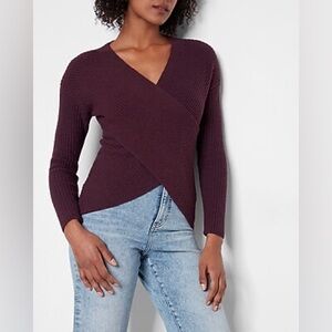 NWT Express Ribbed Wrap Front Sweater